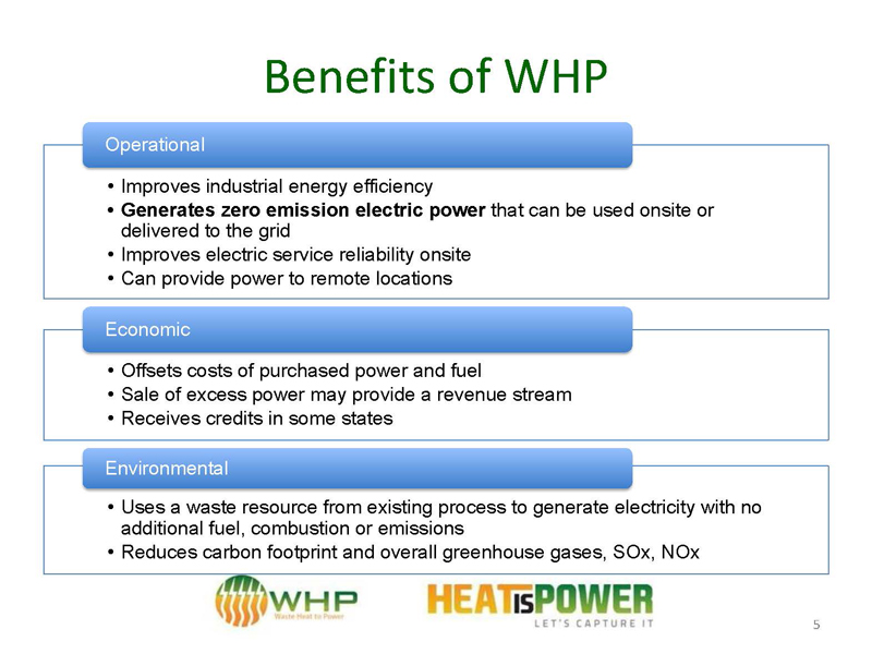 Benefits of waste heat to power W2P