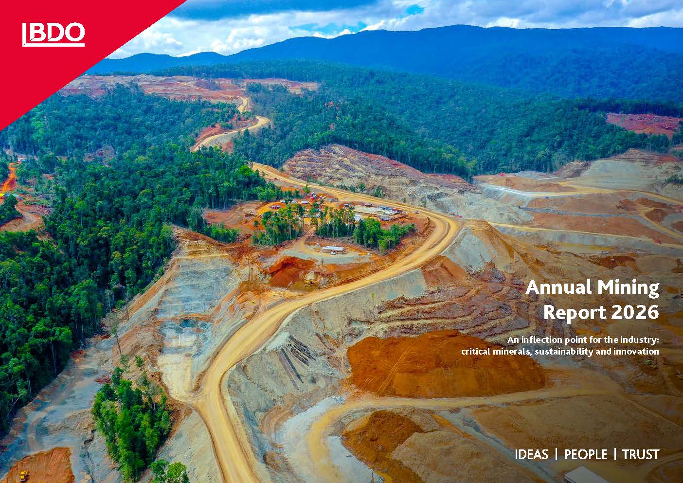 Front cover of BDO Annual Mining Report 2026 showing an open-pit mine